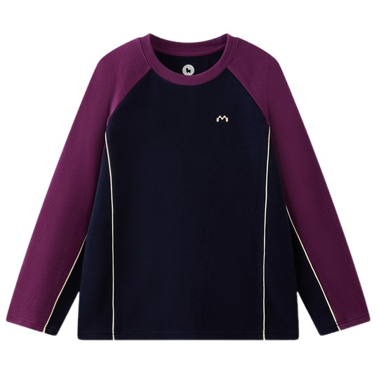 【蓄暖】MQD童装儿童德绒打底衫2025秋冬新款男女童撞色长袖T恤