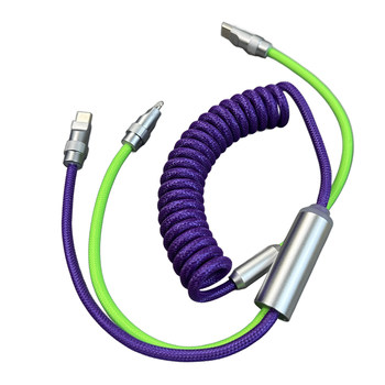 Car data cable one to two carplay screen projection