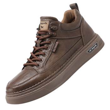 Red dragonfly soft sole genuine leather sneakers men's casual leather shoes