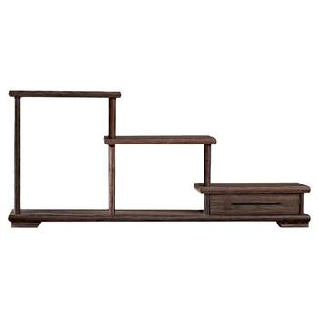 Solid wood tea cup rack bo ancient shelf mahogany table top new chinese desktop storage rack teapot tea set placement rack
