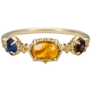 Akado vintage amber 9k gold ring