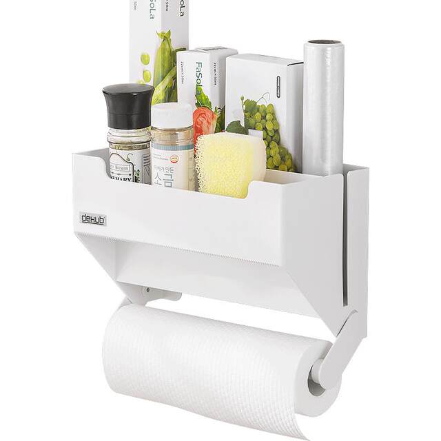 Kitchen punch-free refrigerator plastic wrap tissue holder
