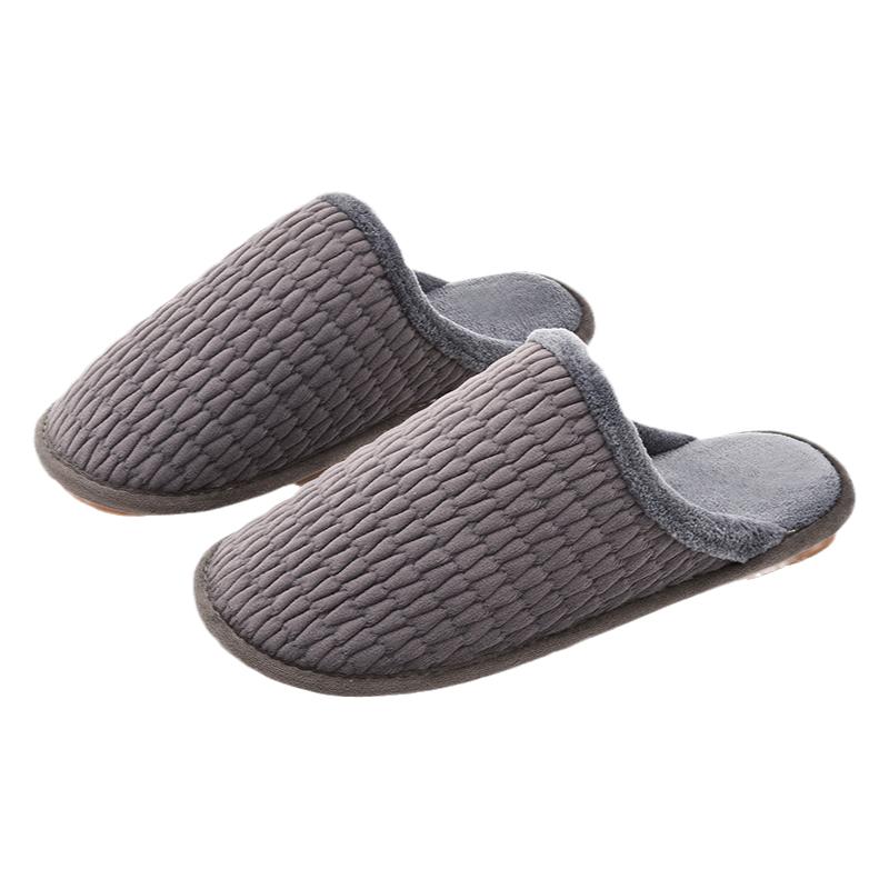 Warm furry anti-slip cotton slippers for men and women at home in autumn and winter