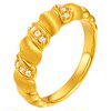 Laomiao gold solid gold dotted diamond croissant ring, fun and fashionable 5D full and shining temperament, brushed old money style