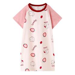 Fenton Children's Pajamas Girls Nightgown Summer Girls Short Sleeve Thin Cotton Princess Dress Home Clothes 2023 New Style