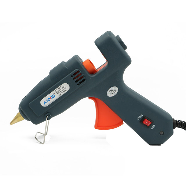 Aodun 60/100W hot melt glue gun dual power temperature regulation constant temperature switch household universal high viscosity hot melt glue rod