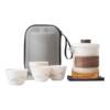Ceramic pot and four cups travel tea set