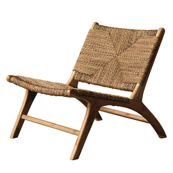 Rattan lounge chair solid wood muria designer chair