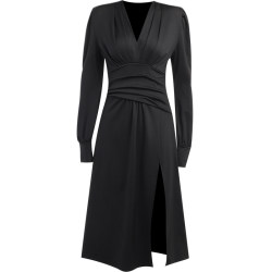 Girlsat18 French high -end V -neck dress female early spring large -size waist sexy temperament dress long skirt