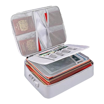 Document storage bag household passport document storage box waterproof and fireproof storage bag with lock large document storage bag