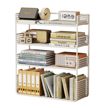 Desktop bookshelf iron multi-layer universal
