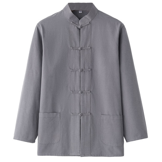 Pure cotton old coarse cloth Tang suit men's long-sleeved shirt bottoming shirt