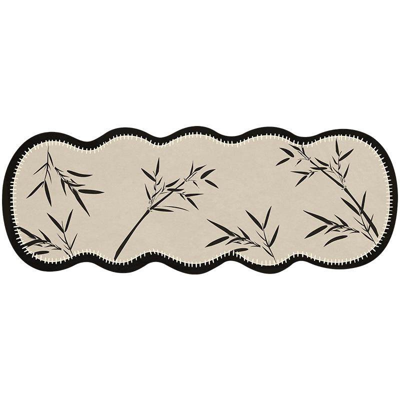 Medieval style carpet, special-shaped bedside blanket, bedroom and living room, light luxury, retro, high-end sense, long irregular room floor mat