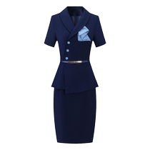 Commuting professional aloof suit high-end suit elegant ruffled sales department hotel front desk work clothes that cover the buttocks