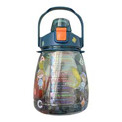 Big Belly Cup for Girls 2023 New Model Children's High-Temperature Resistant Straw Water Bottle Summer Big Belly Large Capacity Water Cup