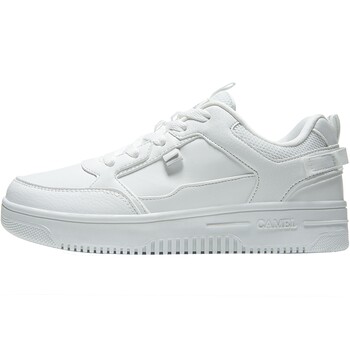 Men's white and clean camel sneakers breathable