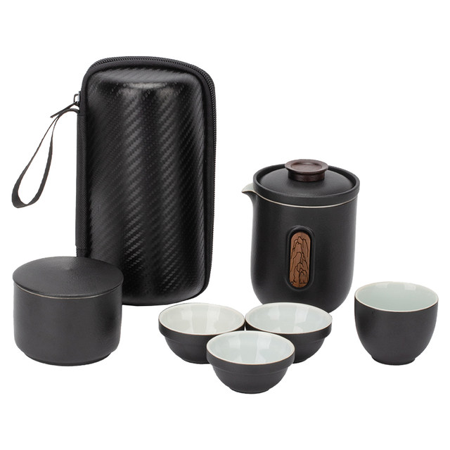Porcelain Circle Jiuxian Portable Travel Tea Set