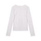 Cozydays white base shirt long-sleeved T-shirt for women in autumn and winter new style with round neck thickened fur top