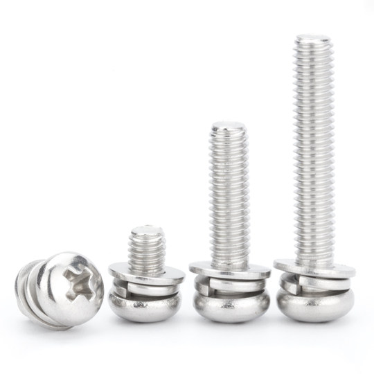 Round cross three combination screws
