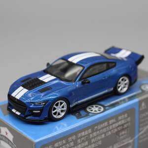 Mini GT蓝色1:64跑车模型Mustang野马Shelby谢尔比GT500适用福特