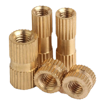 Copper insert nut GB809 national standard through hole copper insert M2-10 injection molded copper embedded part copper knurled nut