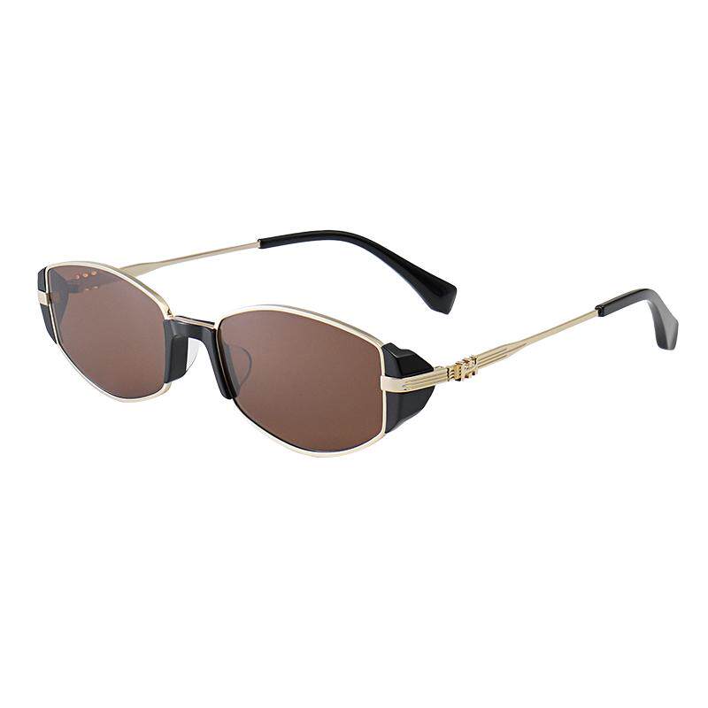 Helen Keller small brown mirror old money style sunglasses women's sunglasses anti-UV HK606