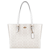 (Self-operated) COACH Mollie Womens PVC Belt Zipper Compartment Tote Bag