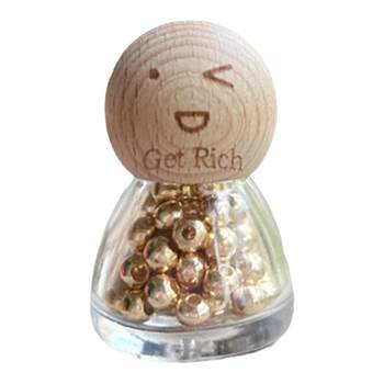 Cute glass bottle sealed jar gold bean bottle