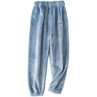 Flannel warm pants thickened coral velvet pajamas