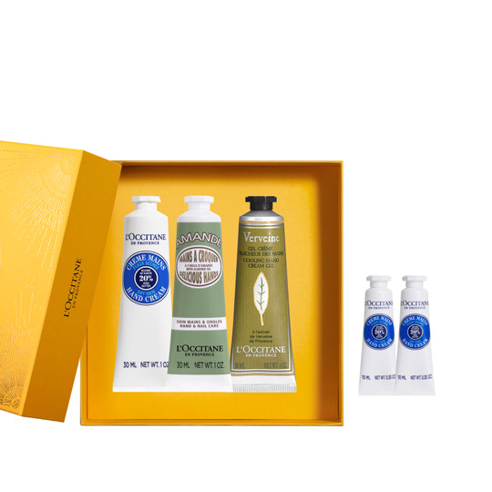 欧舒丹3支护手霜套装甜扁桃乳木果保湿滋润留香冬季圣诞礼物男女