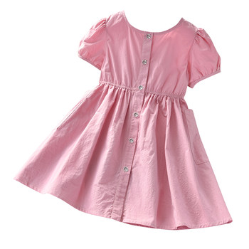 ເດັກຍິງ Dress Summer 2021 ສີຂາວ Dress ເດັກນ້ອຍ ເຄື່ອງນຸ່ງເດັກນ້ອຍ Girl Fashionable Princess Dress ເດັກນ້ອຍ ຝ້າຍແຂນສັ້ນ Skirt
