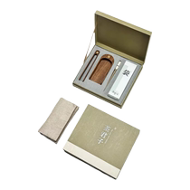 Xiling Wenfang Tea Gentleman Tea Set Accessories Walnut Tea Clamp Tea Ze Tea Needle Linen Travel Storage Bag Tea Set