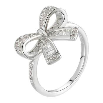 Xuping micro-inlaid bow ring women's fashion light luxurious exquisite cool feeling index finger ring thousand gold style ring