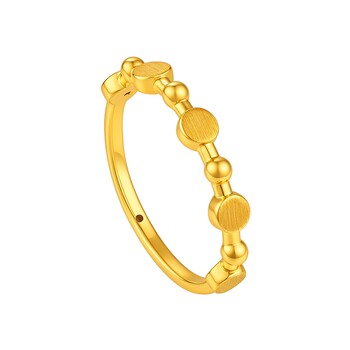 Tsl xie ruilin gold ring 6d pure gold craft ring round priced gold ring xr533