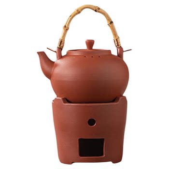 Outdoor portable tea stove set, household lifting kettle, red clay pottery kettle, open flame alcohol stove, camping stove to make tea