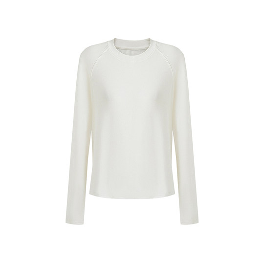 Fan Luo French minimalist style raw edge imitation cashmere T-shirt