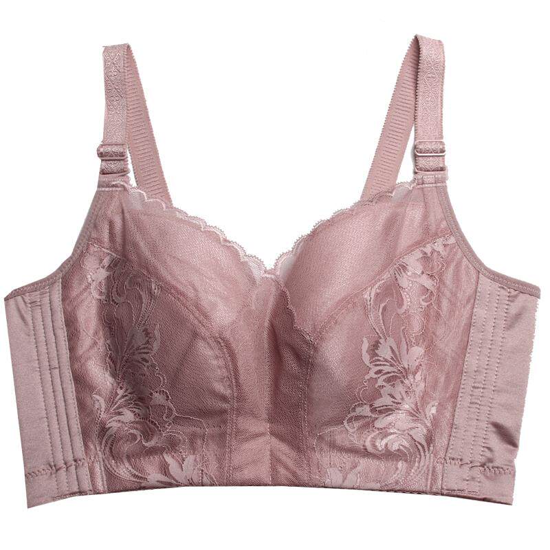 无钢圈无海绵显胸小内衣大码文胸薄款胖mm调整型聚拢收副乳薄模杯