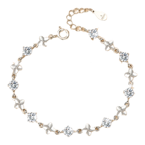 Chinese gold treasure silver four-leaf clover 99 sterling silver bracelet for women 2024 new Chinese Valentines Day gift for girlfriend 1693