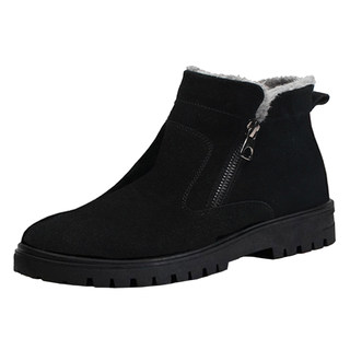 Зимние хлопковые ботинки, мужские зимние ботинки, утолщенные, теплые и флисовые.