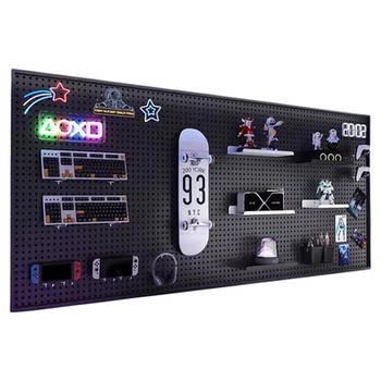 Customized gaming room hole board wall rack