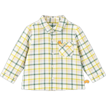 (Mall same section) Ins boy shirt spring baby retro plaid printemps automne pur coton chemise à manches longues robe de printemps