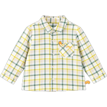 (В одном и том же разделе) Ins boy shirt spring baby baby retro plaid spring осеннее платье