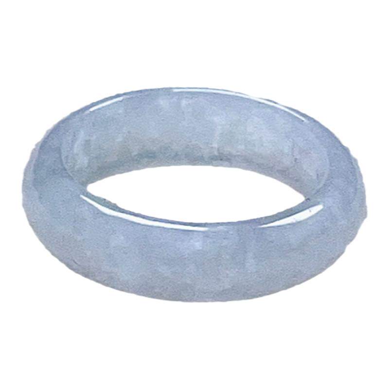 Natural Jadeite Wide Brim Ring White Ice Thick Pack