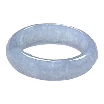 Natural jadeite wide brim ring white ice thick pack