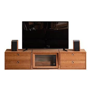 Aluminum column wall mounted tv stand open storage rack