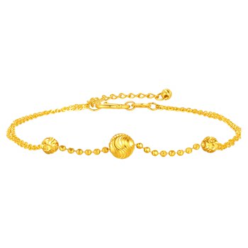 Chao acer flashes cat eyeball gold bracelet gold jewelry 5g simple vegetarian chain gift for girlfriend