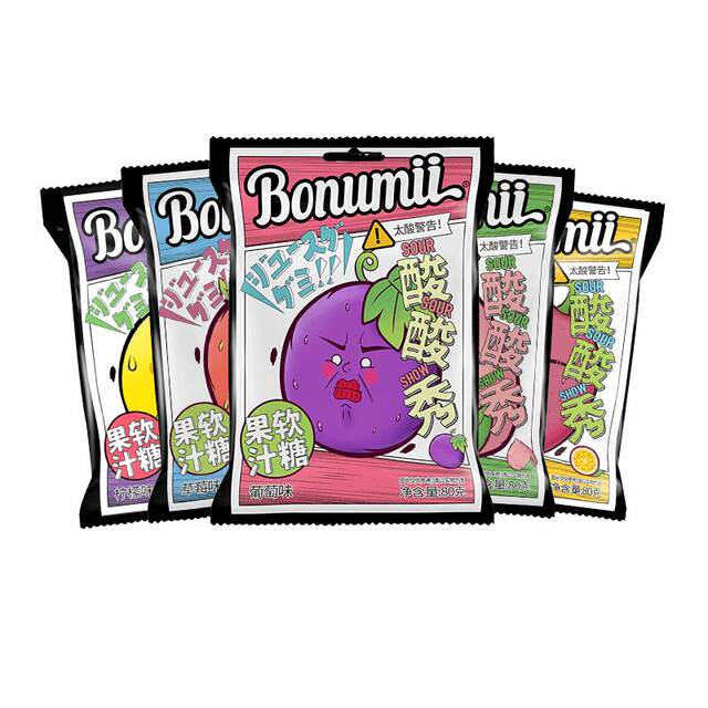 Baonumi Sour Show Juice Sour Sand Gummy Fruit Candy Explosive Sour Candy Internet Celebrity Gummy Candy New Year's Snack 240g