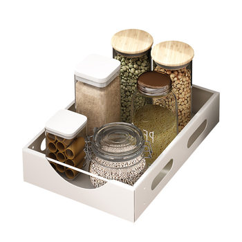 The pull-out and pull-out rack in the cupboard is removable