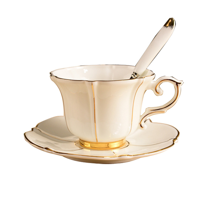 Bone porcelain high-end coffee cup and saucer exquisite jusunde