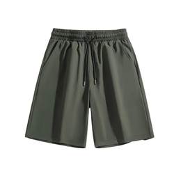 Baleno ice silk quick-drying three-quarter pants men's summer straight loose military green mid-pants men's sports casual shorts